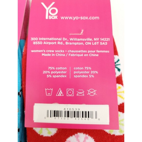 3 Pack Yo Sox Graphic Print Women's Crew Socks Easter Design Size 6-10 - Picture 6 of 6
